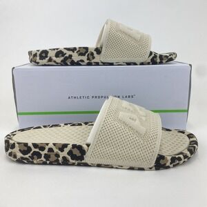 APL TechLoom Slide Shoes Mens Size 11 Parchment Leopard Comfort Slip‎ On Sandals